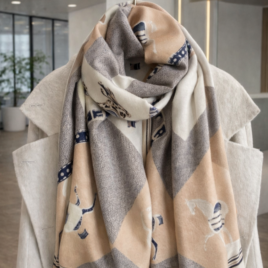 Ethereal Grace Heritage Shawl - Light Brown - Salty Accessories