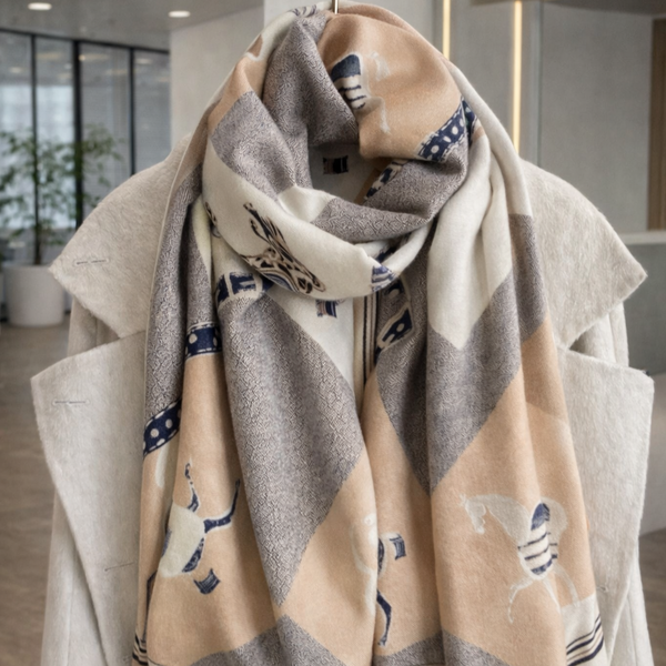 Ethereal Grace Heritage Shawl - Light Brown