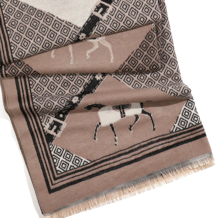 Ethereal Grace Heritage Shawl - Light Brown