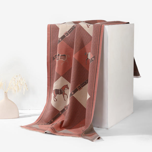 Ethereal Grace Heritage Shawl - Peach