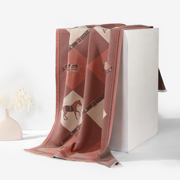 Ethereal Grace Heritage Shawl - Peach