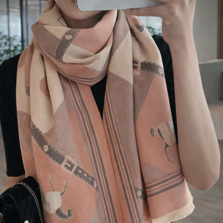 Ethereal Grace Heritage Shawl - Peach - Salty Accessories