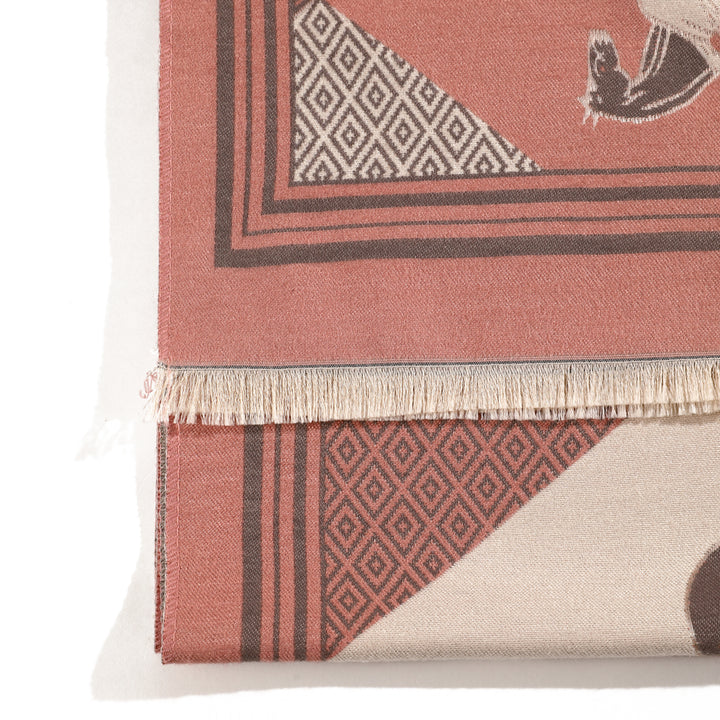 Ethereal Grace Heritage Shawl - Peach