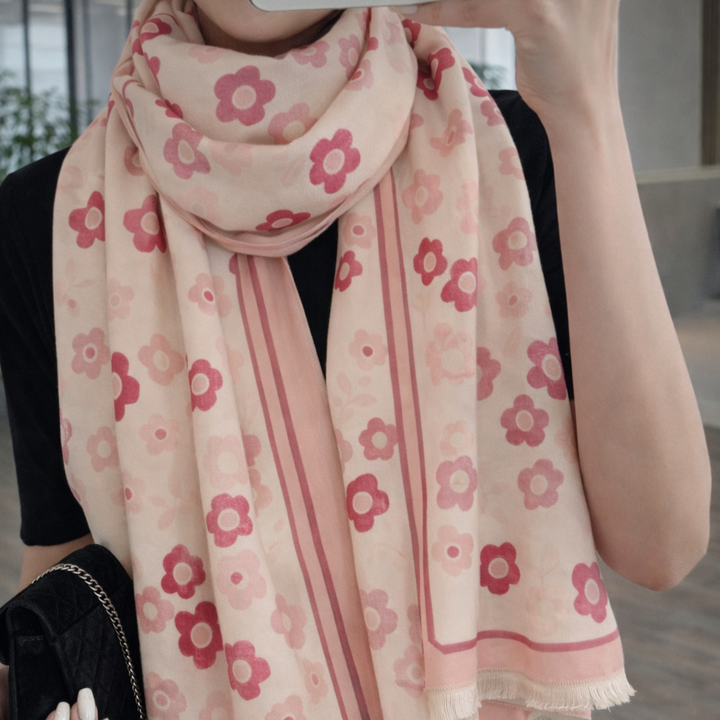 Blossom Philox Floral Shawl - Pink - Salty Accessories
