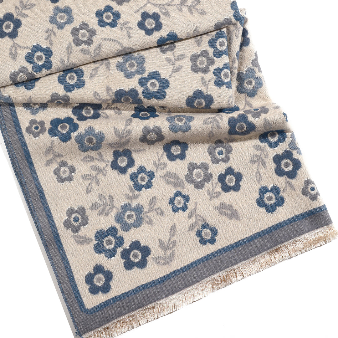 Blossom Philox Floral Shawl - Blue