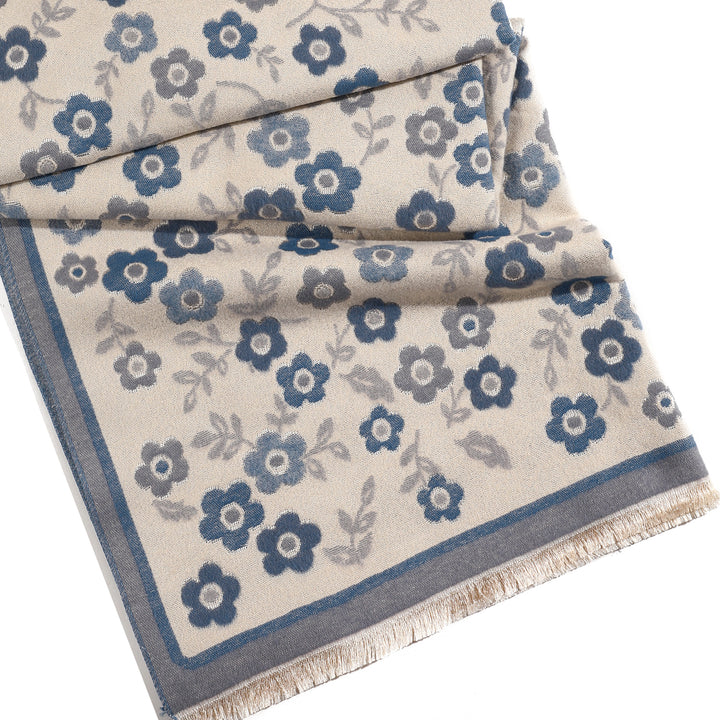 Blossom Philox Floral Shawl - Blue