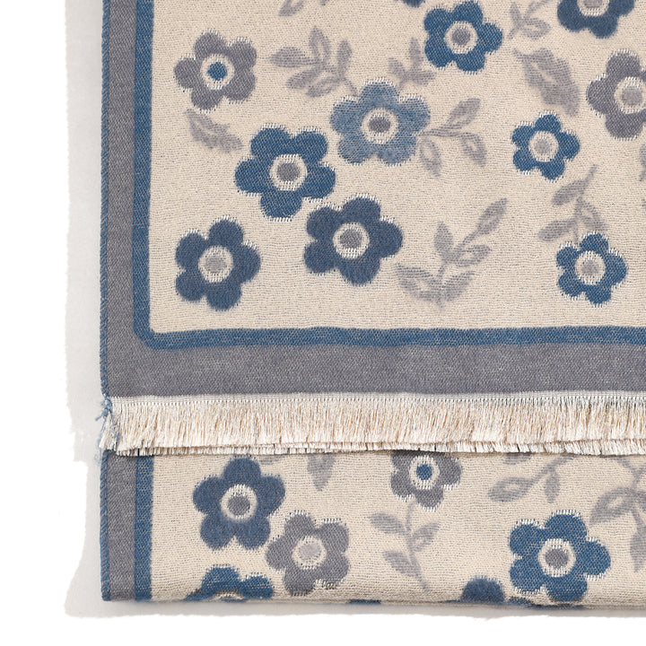 Blossom Philox Floral Shawl - Blue