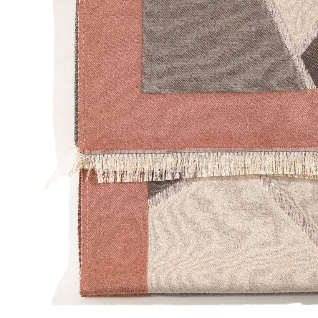 Velvet Dawn Geometric Scarf - Peach