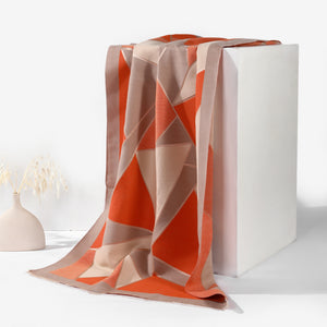 Velvet Dawn Geometric Scarf - Orange - Salty Accessories