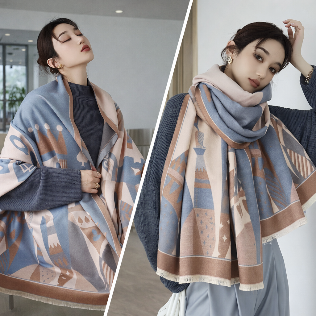 Azure Muse Artisanal Shawl - Blue - Salty Accessories