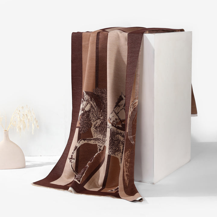 Equestrian Muse Classic Shawl - Brown