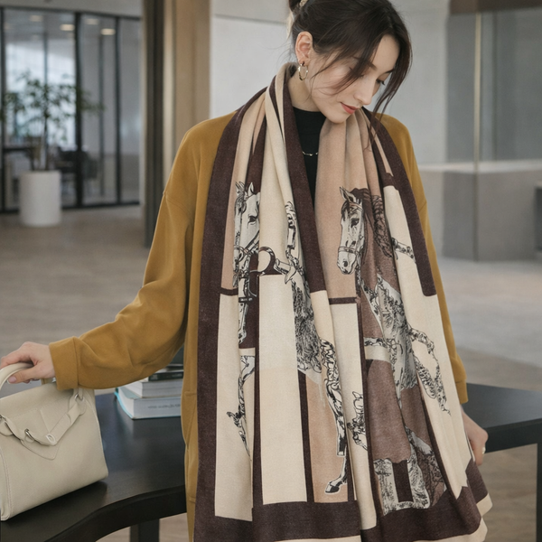Equestrian Muse Classic Shawl - Brown