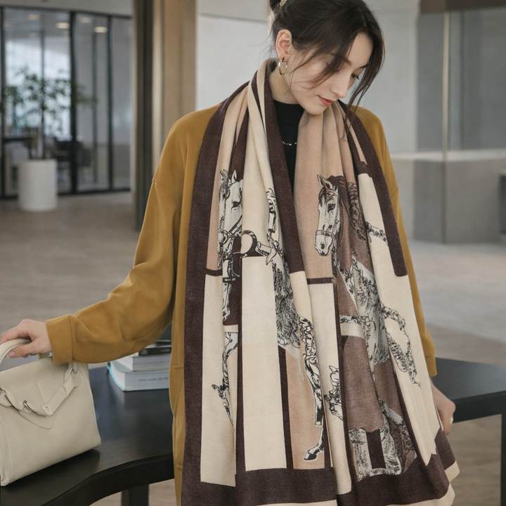 Equestrian Muse Classic Shawl - Brown - Salty Accessories