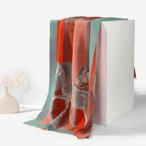 Equestrian Muse Classic Shawl - Orange