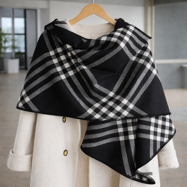 Plaid Cozy Scarf - Black