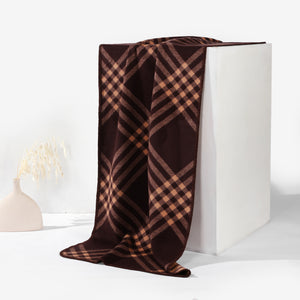 Plaid Cozy Scarf - Brown