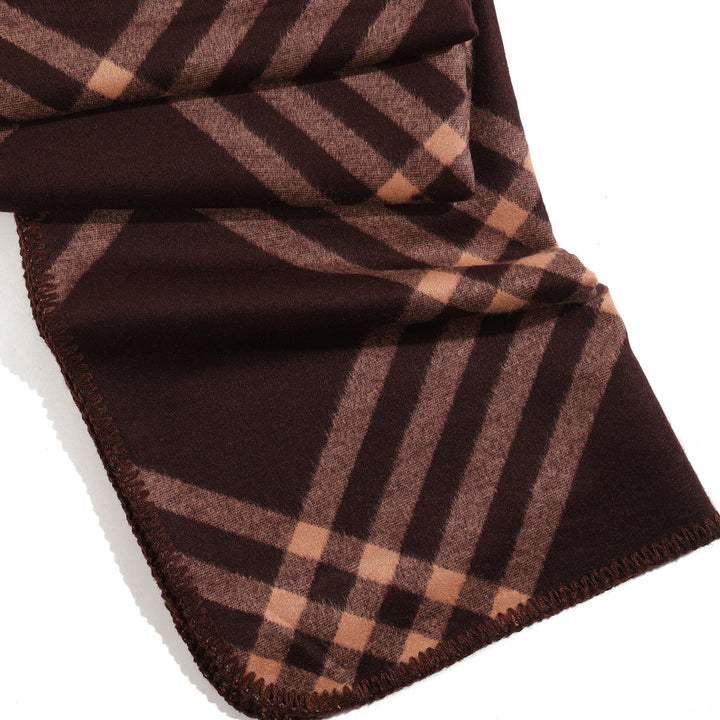 Plaid Cozy Scarf - Brown