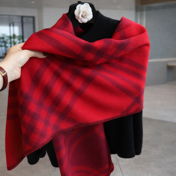 Plaid Cozy Scarf - Red