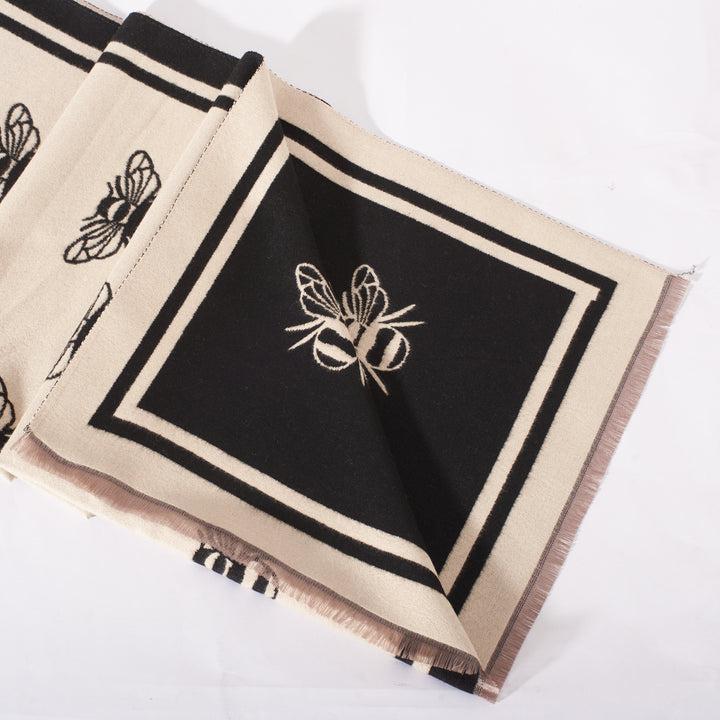 Royal Apiary Two-Tone Scarf - Black - Salty Accessories