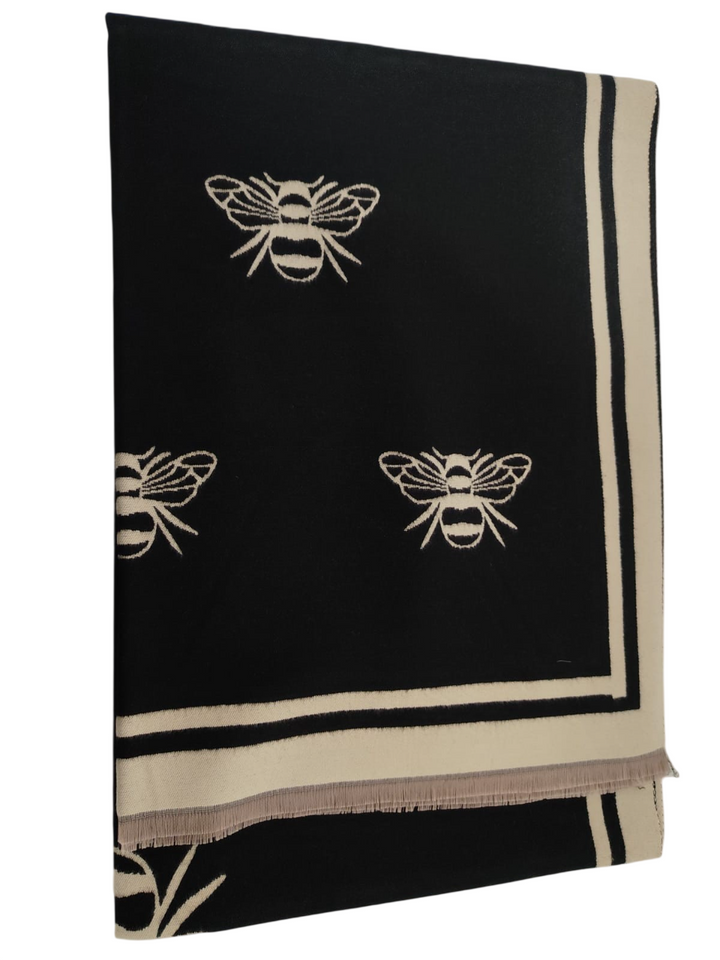 Royal Apiary Two-Tone Scarf - Black