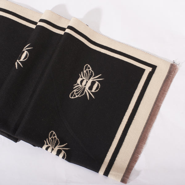 Royal Apiary Two-Tone Scarf - Black