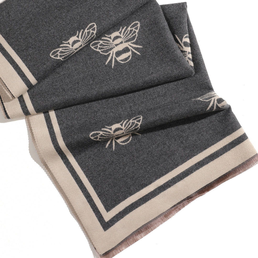 Royal Apiary Two-Tone Scarf - Grey