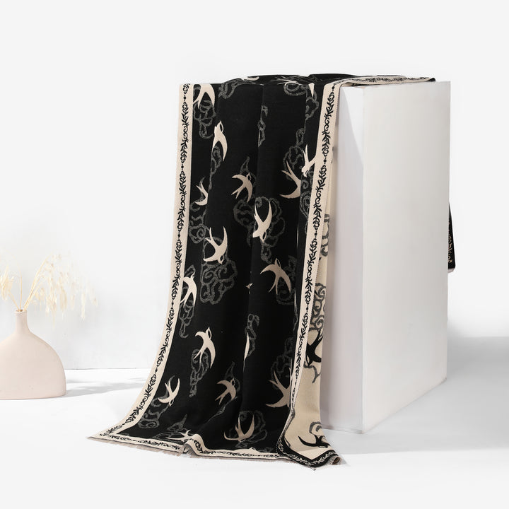 Whispering Swallows Shawl - Black