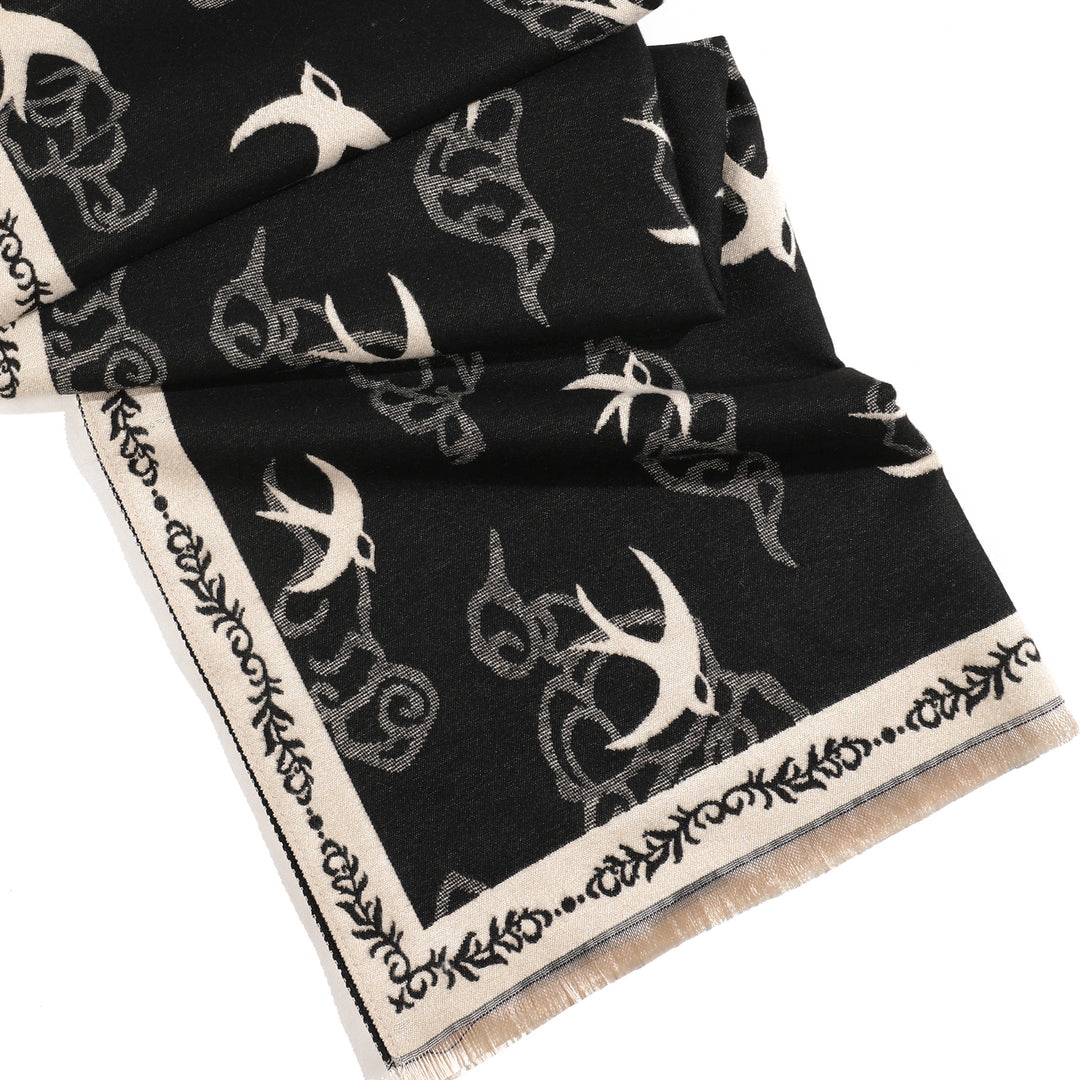 Whispering Swallows Shawl - Black