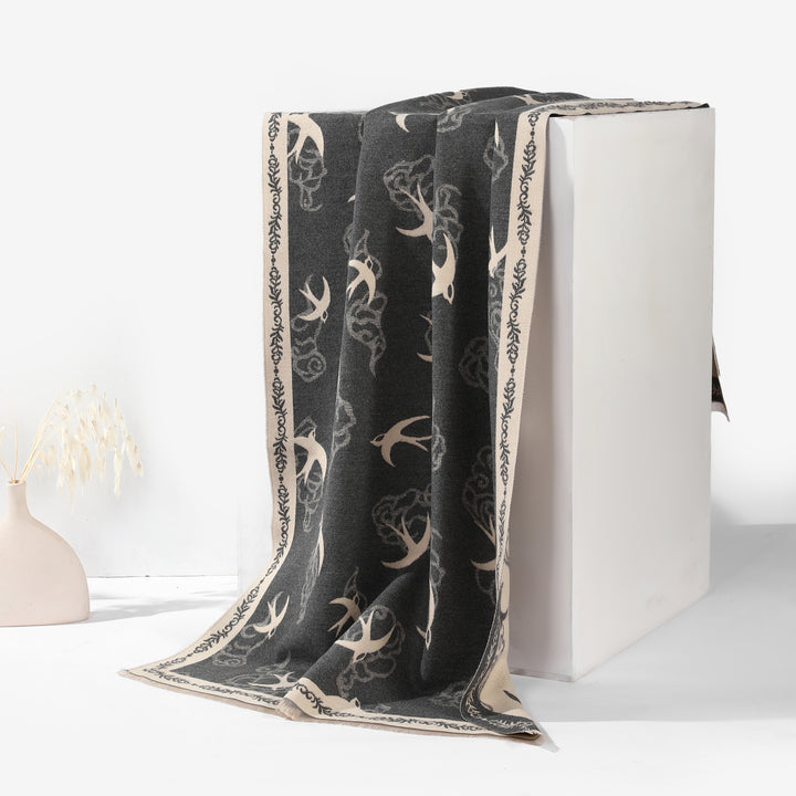 Whispering Swallows Shawl - Grey