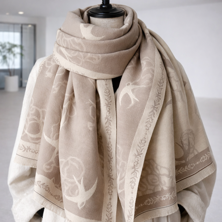 Whispering Swallows Shawl - Light Brown - Salty Accessories