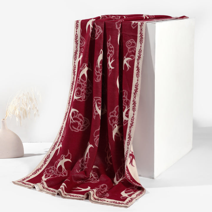 Whispering Swallows Shawl - Maroon