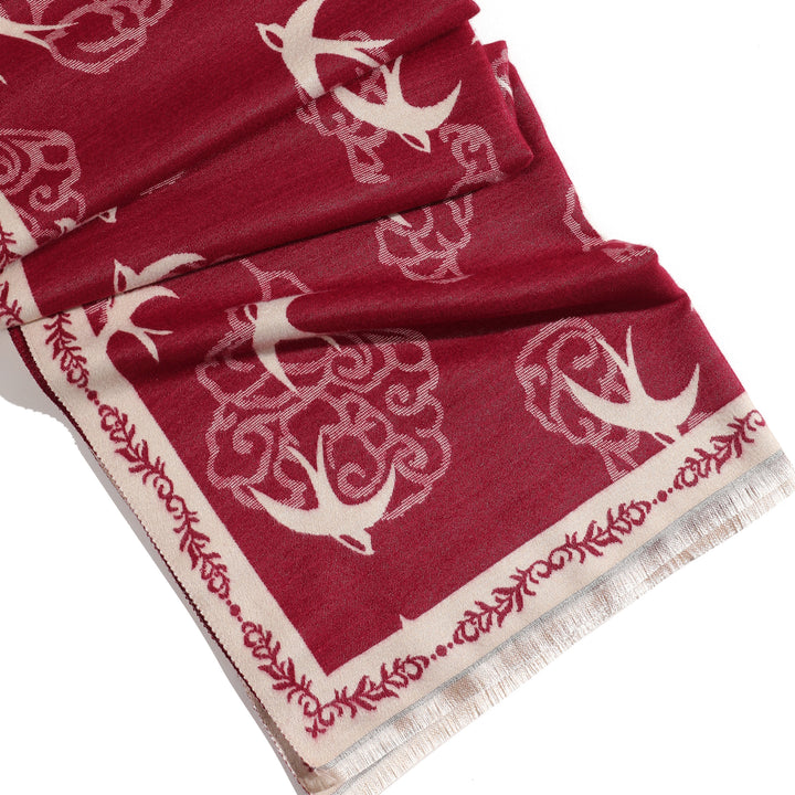 Whispering Swallows Shawl - Maroon