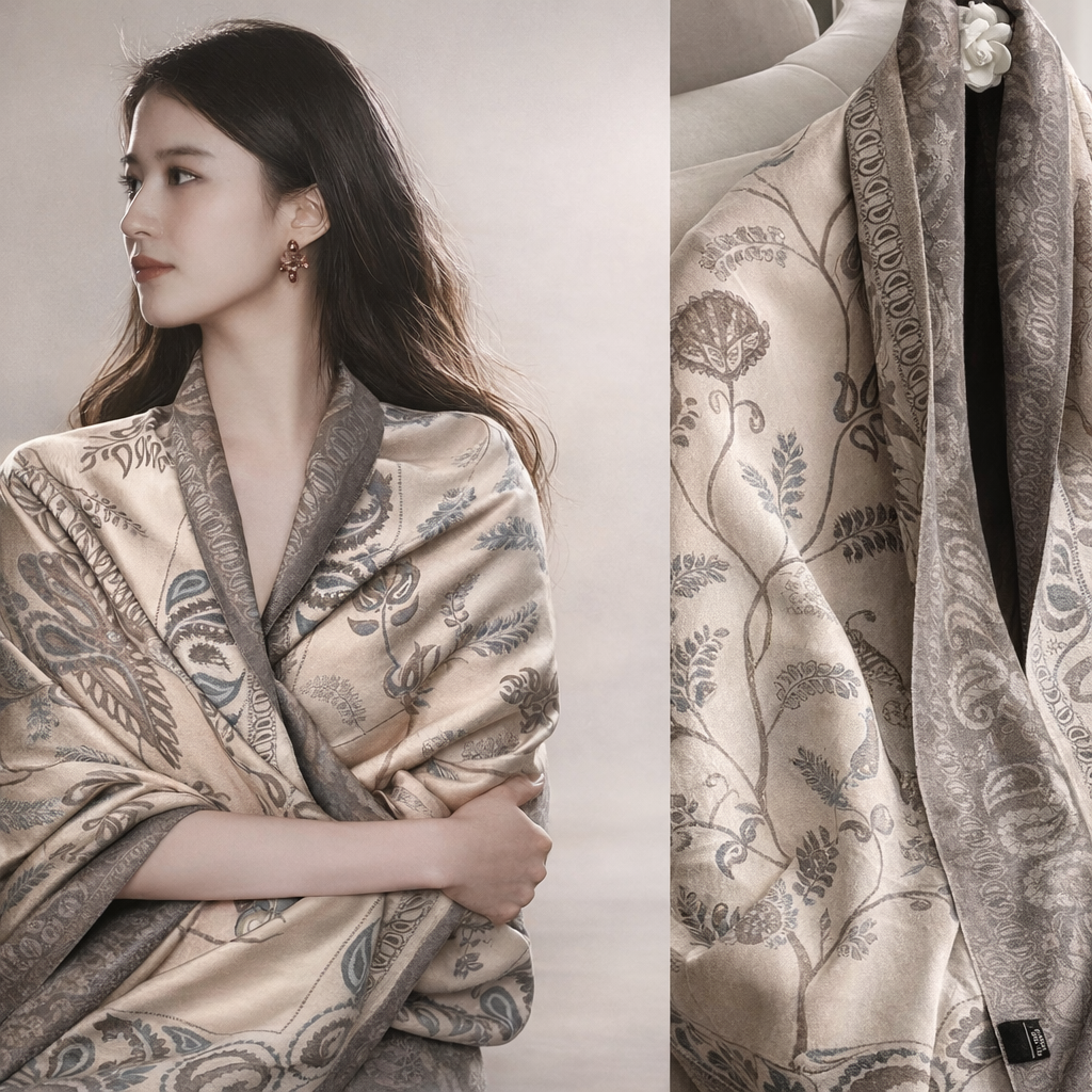 Desert Bloom Paisley Shawl - Brown