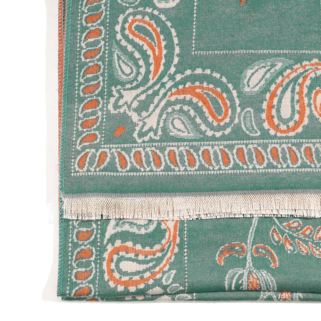 Desert Bloom Paisley Shawl - Teal Blue