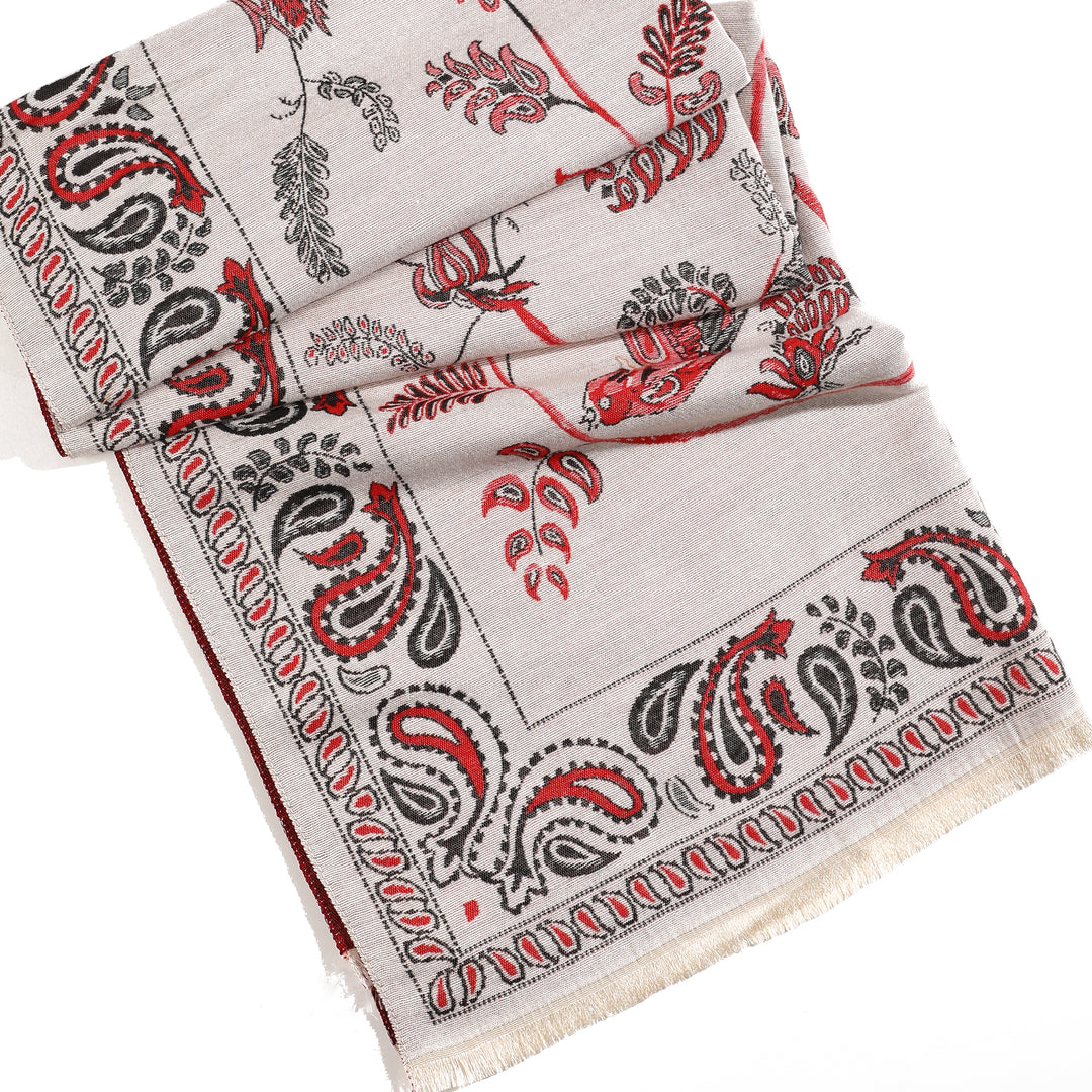 Desert Bloom Paisley Shawl - Beige