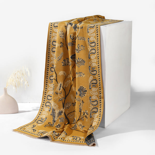 Desert Bloom Paisley Shawl - Yellow