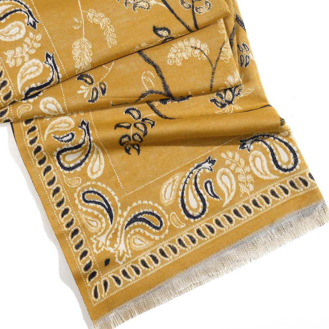Desert Bloom Paisley Shawl - Yellow