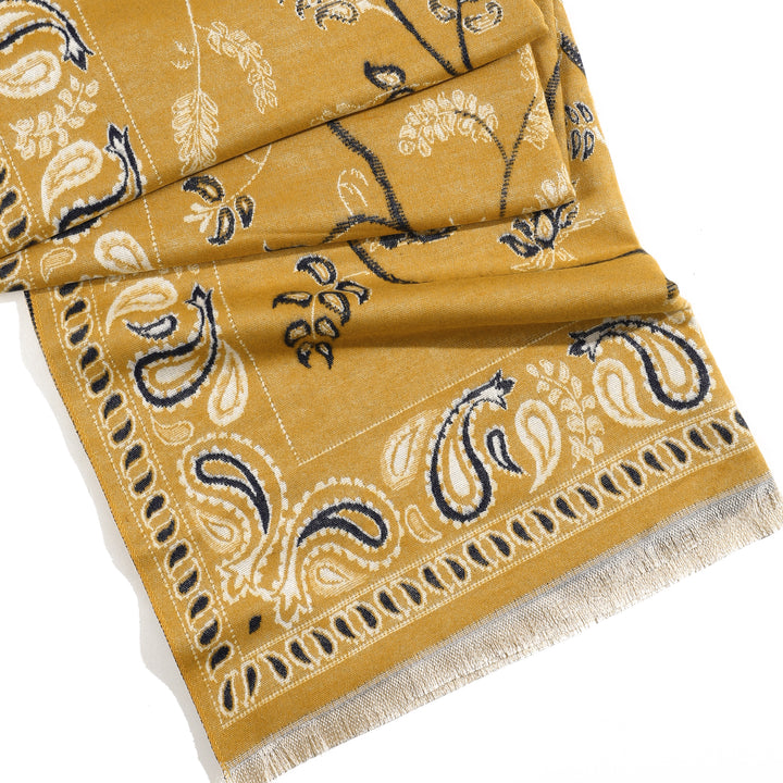 Desert Bloom Paisley Shawl - Yellow