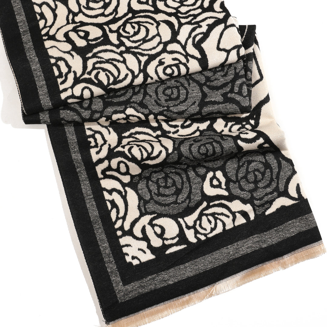 Midnight Rose Reversible Shawl