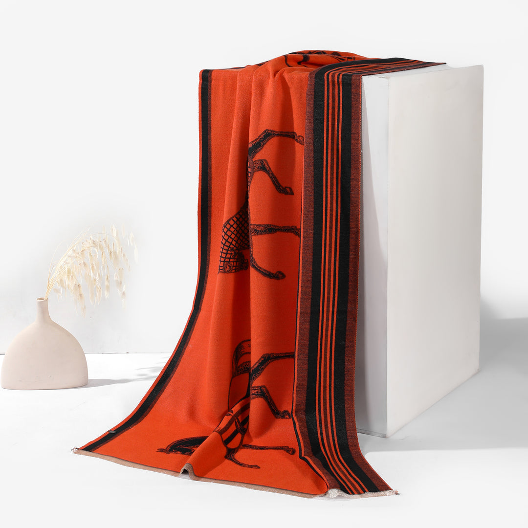 Imperial Stallion Scarf for Women - Orange - Salty Accessories