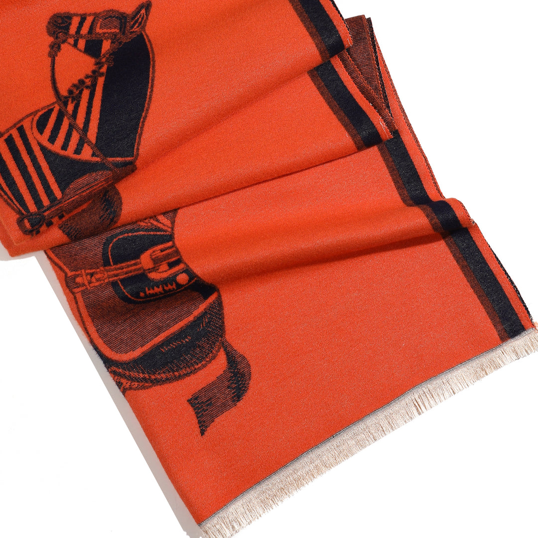 Imperial Stallion Scarf for Women - Orange - Salty Accessories