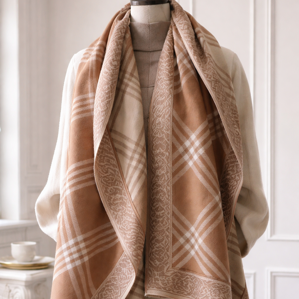 EternaCheck Classic Heritage Scarf - Brown - Salty Accessories