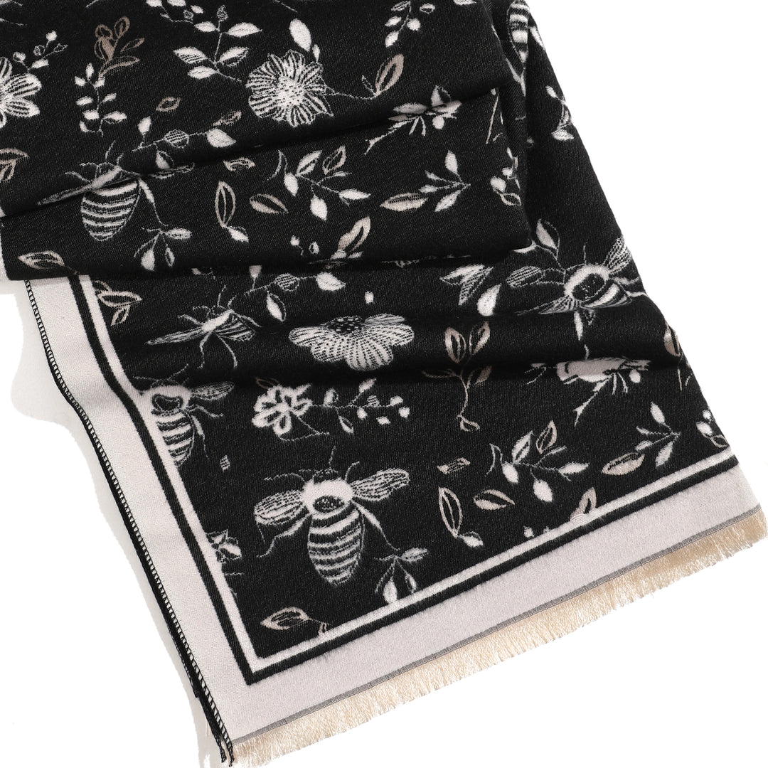 HoneyGarden Luxe Reversible Shawl - Black