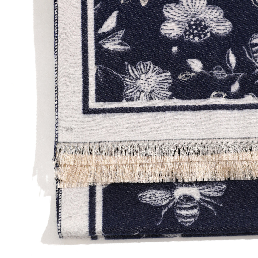 HoneyGarden Luxe Reversible Shawl - Blue