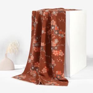 AutumnBloom Reversible Floral Shawl - Orange