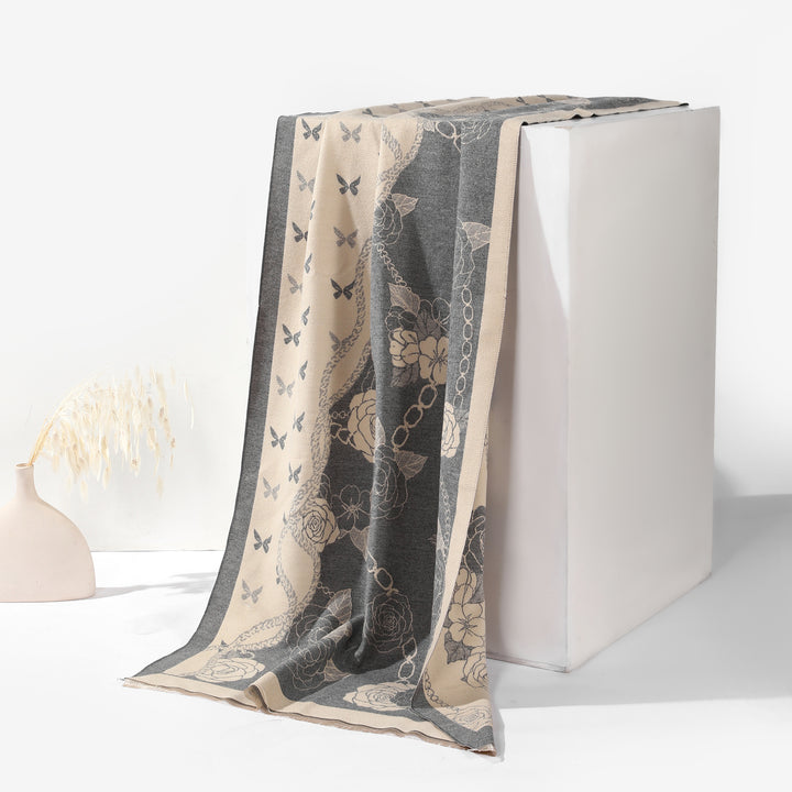 EternaBloom Luxe Heritage Shawl - Grey