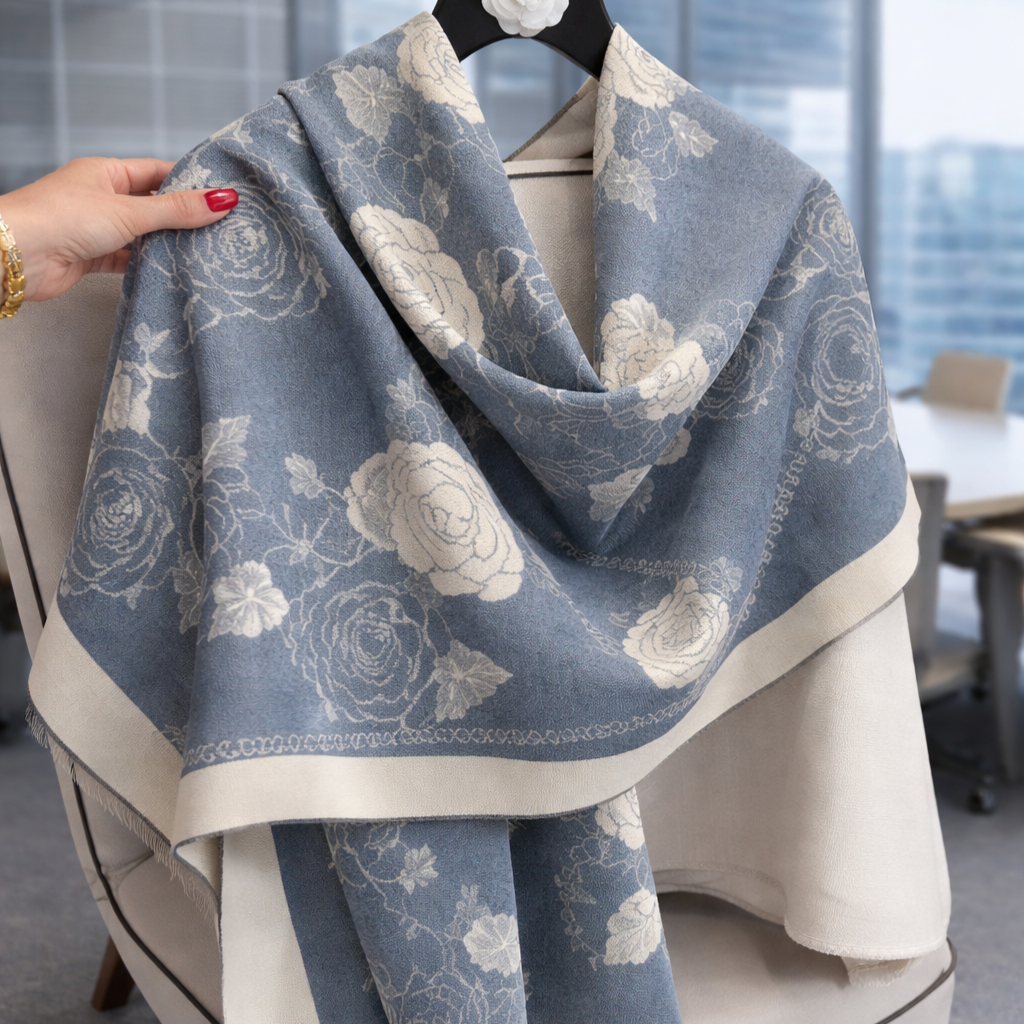 EternaBloom Luxe Heritage Shawl - Grey - Salty Accessories
