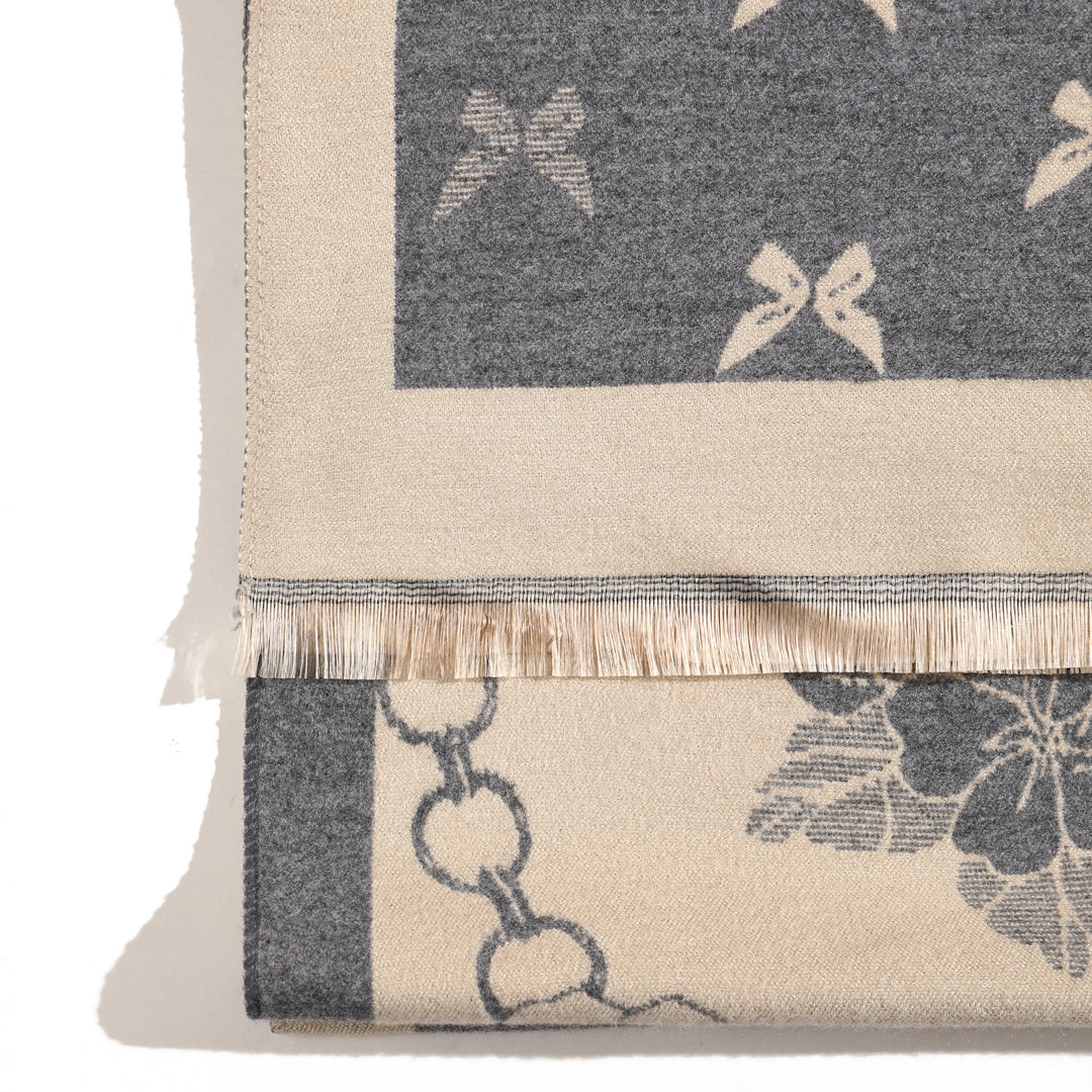 EternaBloom Luxe Heritage Shawl - Grey