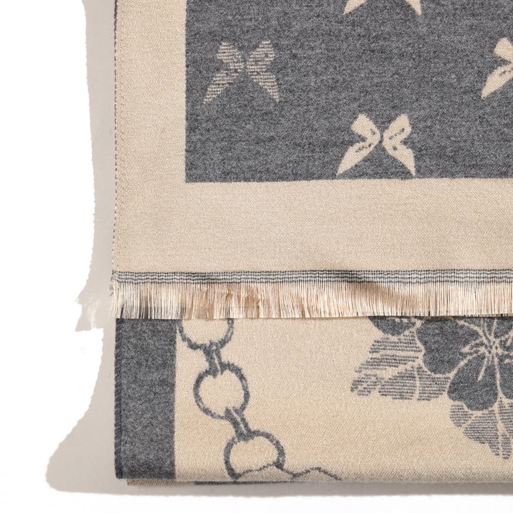 EternaBloom Luxe Heritage Shawl - Grey