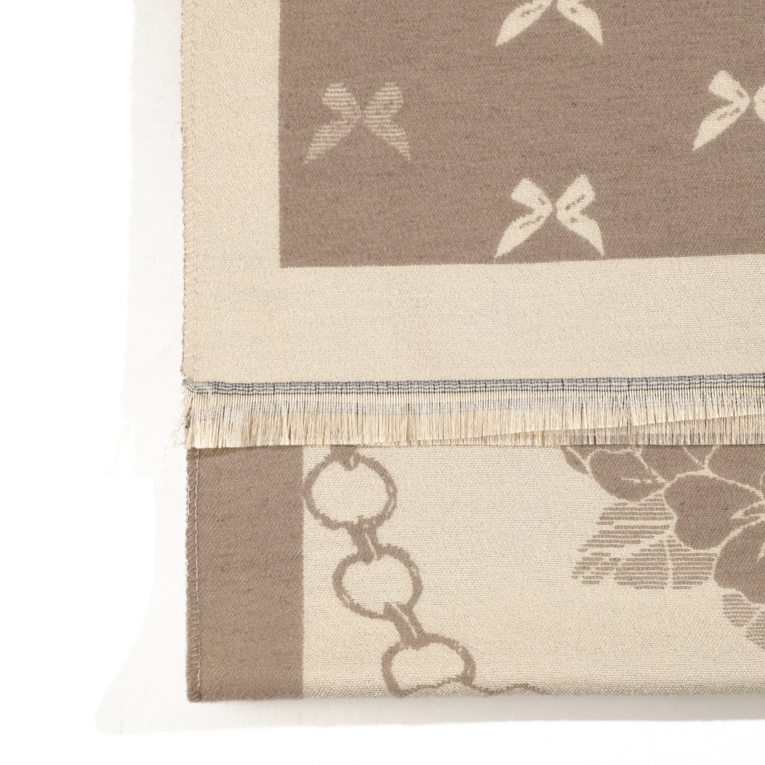 EternaBloom Luxe Heritage Shawl - Beige